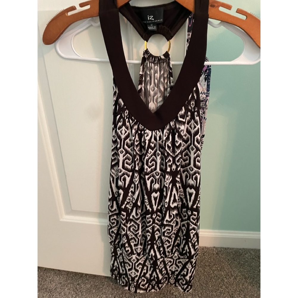 FINAL-IZ Byer Aztec Print brown & white banded tank